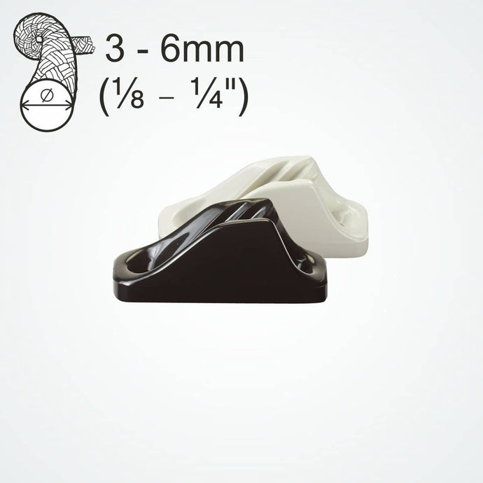 Clam-Cleat nylon mini Black 6mm