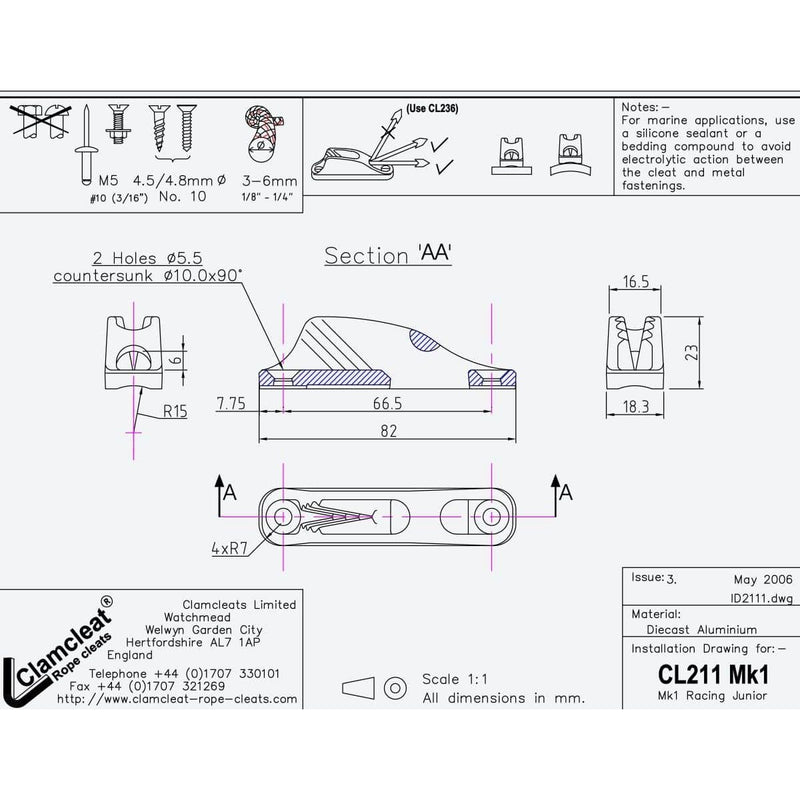 Chargez l&#39;image dans la visionneuse de la galerie, ClamCleat® Alu Junior Racing Mk1 ø3 à 6mm
