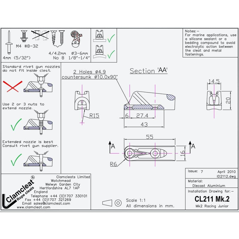 Load image into Gallery viewer, ClamCleat® Alu Junior Racing Mk2 ø3 à 6mm
