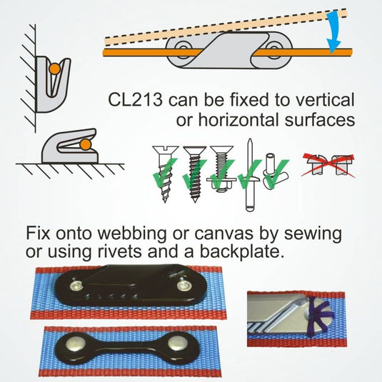 ClamCleat® Nylon Latéral Tribord ø2 à 5mm