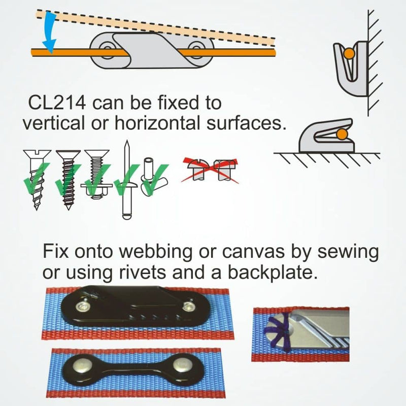 Chargez l&#39;image dans la visionneuse de la galerie, ClamCleat® Nylon Latéral Babord ø2 à 5mm
