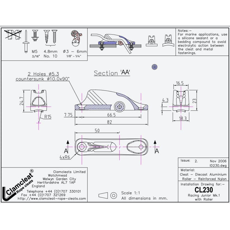 Chargez l&#39;image dans la visionneuse de la galerie, ClamCleat® Alu Junior Racing Mk1 avec Réa bas ø3 à 6mm
