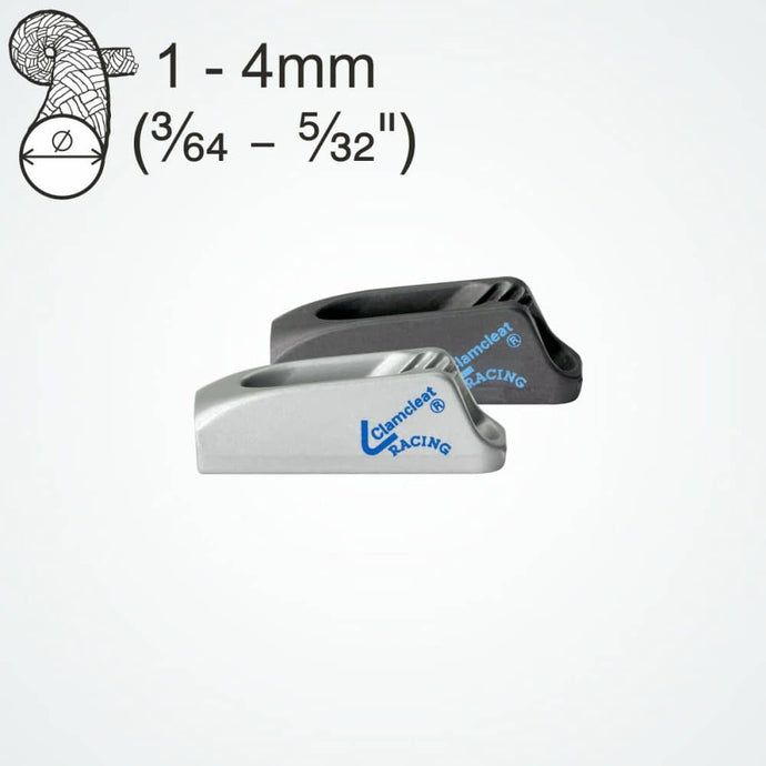 Clam-Cleat Racing Micro 1–4 mm – Grau