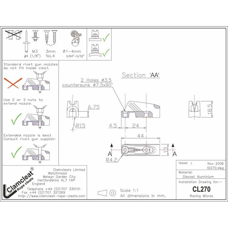 Load image into Gallery viewer, Clam-Cleat micro 1-4mm becket
