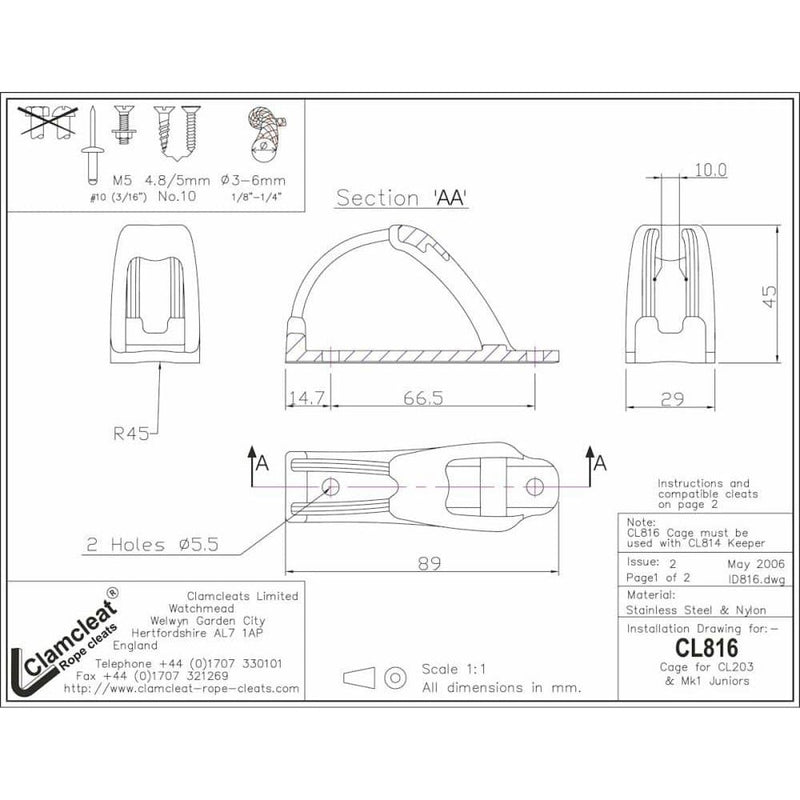 Load image into Gallery viewer, Cage/thread for Clam-Cleat CL203/CL211/CL217/CL218/CL236
