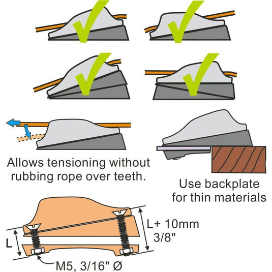 Inclined Wedge for Clam-Cleat CL203/CL211/CL217/CL218/CL236