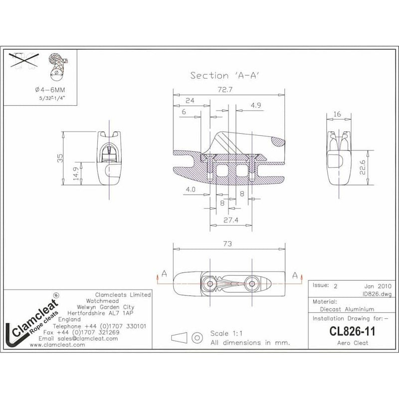 Laden Sie das Bild in Galerie -Viewer, Basis mit Clam-Cleat CL211Mk2
