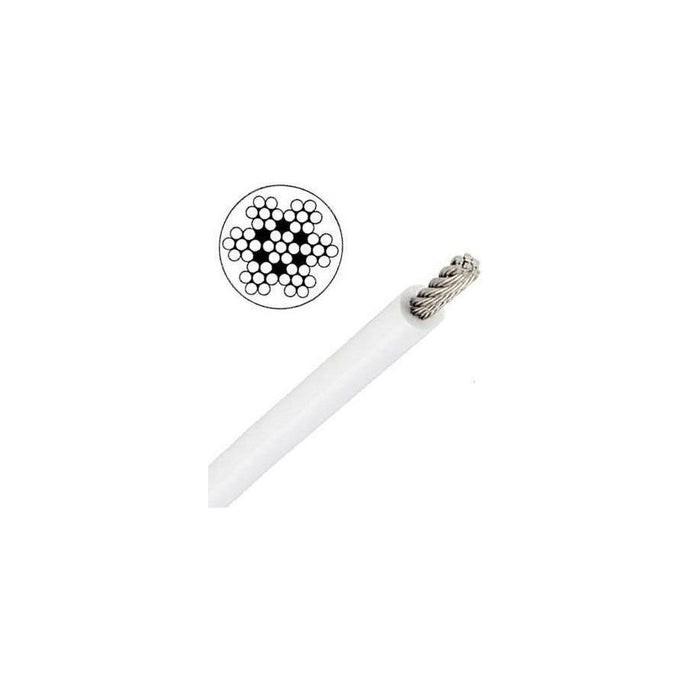 Câble Inox souple 7x7 - gainé blanc