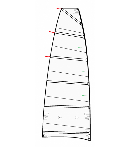 Grand Voile KL10.5 adaptable avec bande de ris Dacron 250g - Blanc