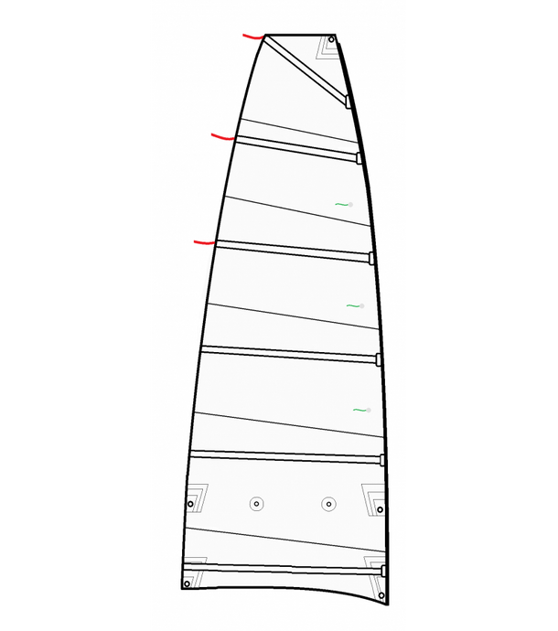 Grand Voile KL 10.5 adaptable avec bande de ris Dacron 250g - Blanc