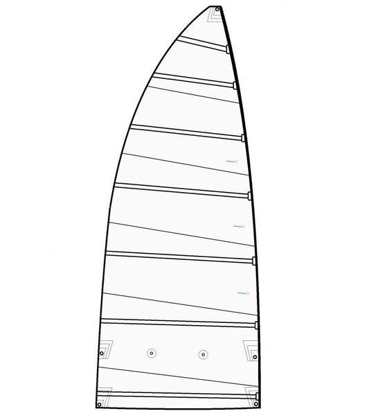 Grand Voile Hobie Cat 16 avec bande de ris Dacron 250g - Blanc