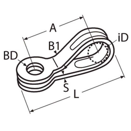 A4 stainless steel folded saddle for Ø7 rope