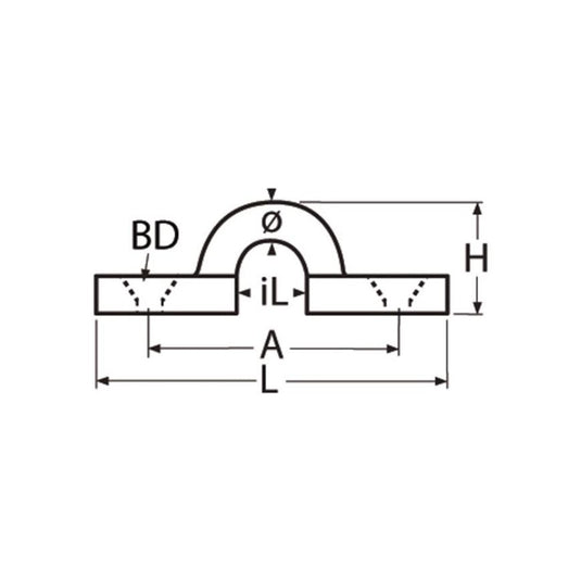 Verstärkte geschmiedete Brücke Ø5mm / Achsabstand 37mm