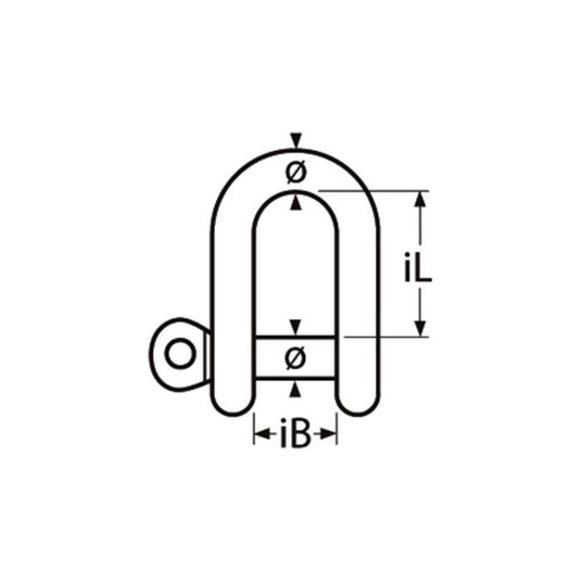 Gerader Schäkel aus Edelstahl A4