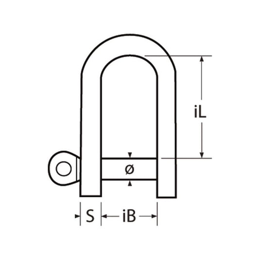 Geschmiedeter Schäkel aus Edelstahl A4 ø5mm 12-18mm