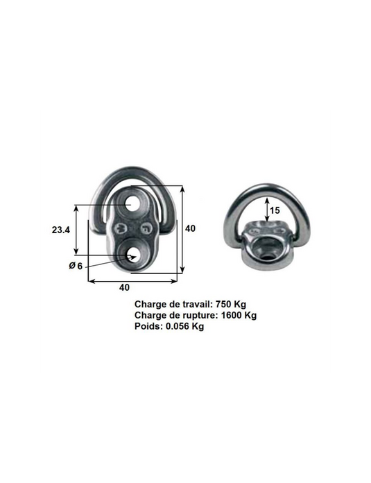 Cadène Articulée inox 2 points de fixation ø6mm