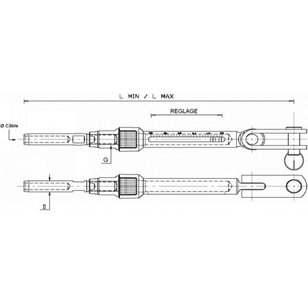 Ridoir Corps ouvert Chape fixe ø5mm